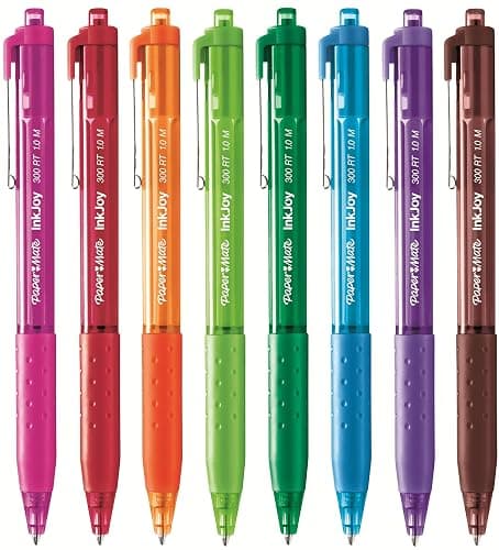 Paper Mate InkJoy 300RT Retractable Ballpoint Pens | Medium Point | Assorted Fun Ink Colours | 8 Pack | Ultra Smooth Ink - Image 1