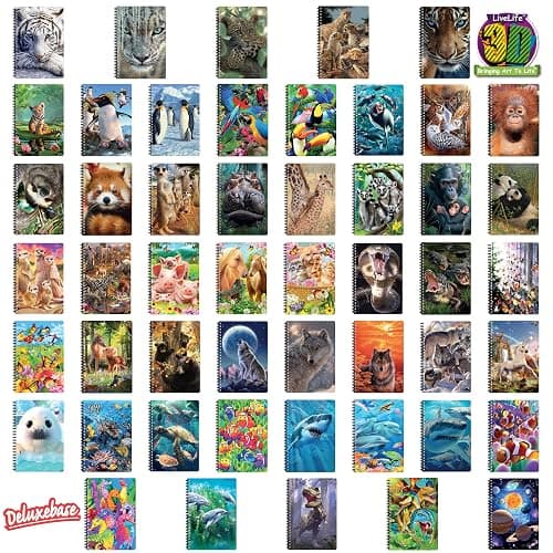 3D LiveLife Notebooks - Sea Turtle Swim from Deluxebase. Ruled 8.2" x 5.7" Medium Notepad. 80 Page Spiral Bound Notebook with Lenticular Sea Turtle Cover. Ocean Animal Journal for Women and Men. thumbnail 5