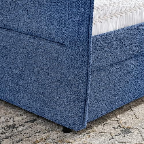 Bellemave Queen daybed with 2 Drawers, Queen Corner Bed, Upholstered Bed Frame with 2 Drawers for Kids,Teens,Adults, Boucle, Blue thumbnail 7