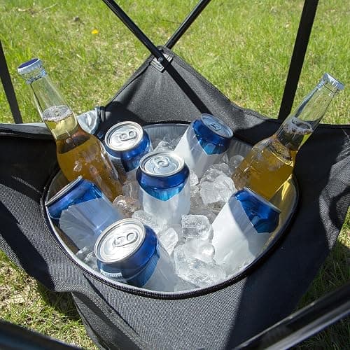 Camerons All-in-One Tailgating Table - Portable Folding Camping Table with Insulated Cooler, Food Basket, Cup Holders & Travel Bag - Collapsible Picnic Table for Outdoor BBQs, Beach & Camp Trips thumbnail 5