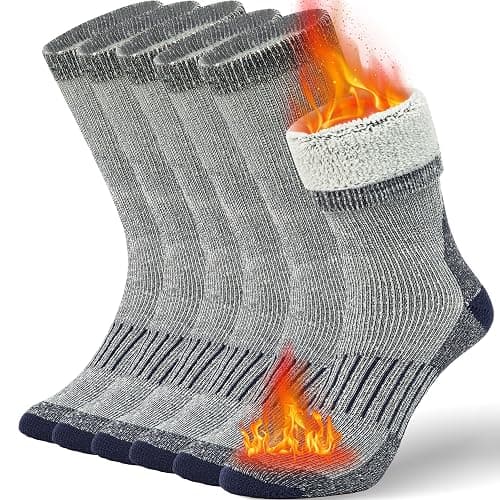 Buttons & Pleats Premium Merino Wool Hiking Socks Outdoor Trail Crew Socks - Image 1