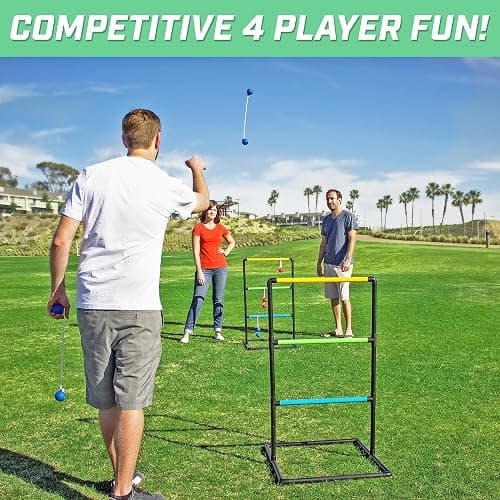 GoSports Ladder Toss Indoor & Outdoor Game Set with 6 Soft Rubber Bolo Balls and Travel Carrying Case - Choose Pro or Classic thumbnail 2