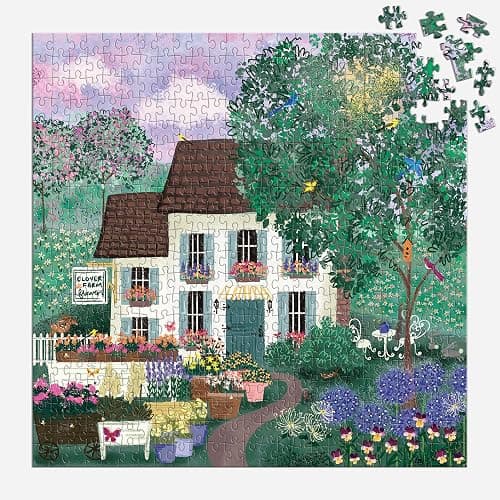 Galison Garden Path – 500 Piece Puzzle Fun and Challenging Activity with Bright and Bold Artwork of Country Cottage and Plant Path for Adults and Families thumbnail 3