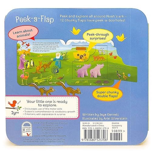 Peek-a-Flap Noah - Children's Lift-a-Flap Board Book Gift for Easter, Christmas, Communion, Baptism (Little Sunbeams) thumbnail 10