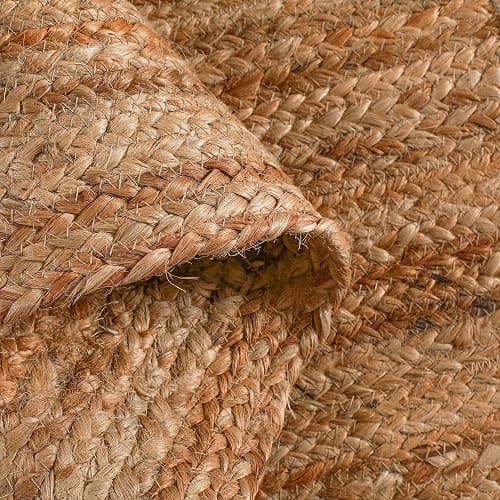 Hausattire Hand Woven Jute Braided Rug, 6’ Round – Natural, Reversible Boho Entry Area Rugs for Kitchen, Living Room I Farmhouse Decorative Floor Rug, 6 Feet Round thumbnail 5
