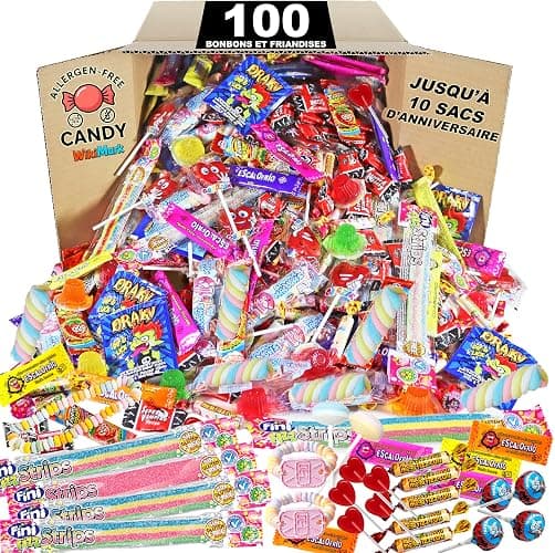 100 bonbons, friandises et bonbons remplis de piñata sans allergènes WikiMark - Pour remplir les sacs d'anniversaire, de fête, de Noël et d'Halloween. Sans gluten et sans lait. thumbnail 2