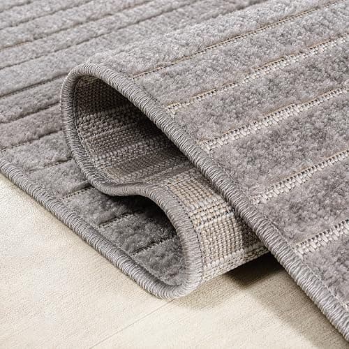 JONATHAN Y Hallie High-Low Curve Gray/Ivory Indoor/Outdoor Area Rug, 10x13, Minimalist, Pet Friendly, Non-Shedding, Stain Resistant, Hose-Washable for Backyard, Patio, Porch (SCN100A-13) thumbnail 6
