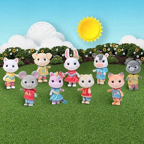 Sunny Days Entertainment Honey Bee Acres Back to School Pals – 9 Miniature Flocked Dolls | Small Collectible Figures | Pretend Play Toys for Kids thumbnail 2