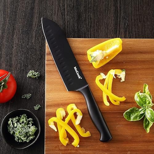 McCook® Premium Black Knife Sets,German Stainless Steel Kitchen Knives Block Set with Built-in Sharpener thumbnail 8