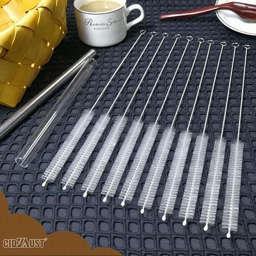 Straw Cleaner Brush for Stanley Extra Long 12 inch, Extra Wide 12mm diam Straw Brushes for 40/30/20 oz Stanley Mug, Straw Cleaning Brush for Tubes, Water Cup, Extra Long Straw Brush Set 10 Pack thumbnail 2