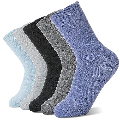 Sandsuced 5 Pack Merino Wool Boot Hiking Socks for Women Warm Winter Thick Thermal Cozy Work Soft Ladies Socks - Image 1