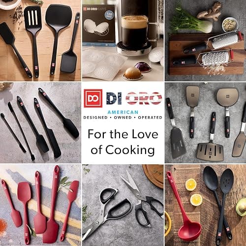 Silicone Turner Pancake Spatula - Nonstick Cookware Safe 600°F Heat-Resistant Flexible & Thin Cooking Flipper for Eggs - Reinforced Stainless Steel Core - BPA Free & Dishwasher Safe by DI ORO thumbnail 9