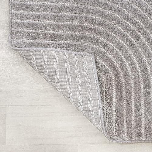 JONATHAN Y Hallie High-Low Curve Gray/Ivory Indoor/Outdoor Area Rug, 10x13, Minimalist, Pet Friendly, Non-Shedding, Stain Resistant, Hose-Washable for Backyard, Patio, Porch (SCN100A-13) thumbnail 7