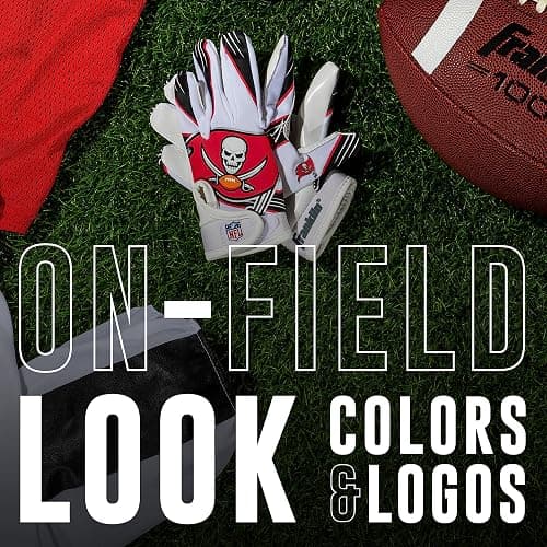 Franklin Sports Youth NFL Football Receiver Gloves - Kids Football Gloves Pair - NFL Team Logos and Silicone Palm thumbnail 4