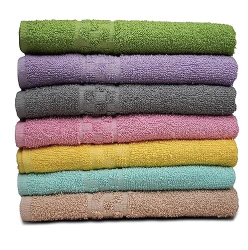 ZUPERIA 7-Pack Bath Towels - 30" x 54" - Ultra Soft 100% Cotton Large Bath Towels- Highly Absorbent for Bathroom, Pool, Gym, Spa, and Hotel Use (Colors Variety) thumbnail 4