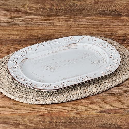 Pfaltzgraff Trellis Serving Platter, 13.75 inch, White thumbnail 2