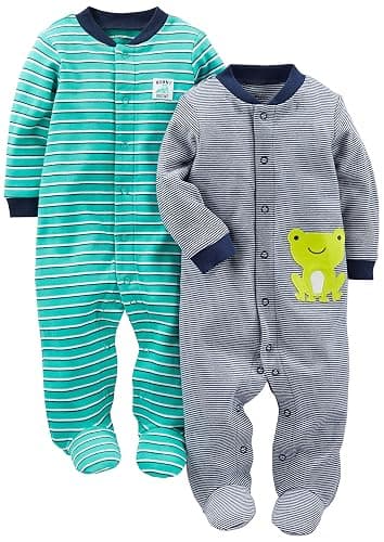 Simple Joys by Carter's baby-boys 2-way Zip Thermal Footed Sleep and Play, Pack of 2 - Image 1