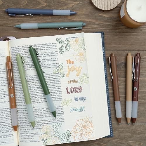 BLIEVE Gel Pens - Earthy, Matte Finish, Smooth Writing, No Bleed - For Journaling, Bible Notes, Drawing - Cute School Supplies, 8 Pack thumbnail 2
