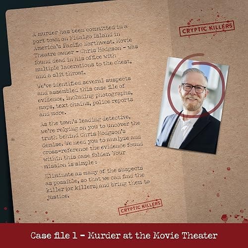 Cryptic Killers Bundle #1 - Unsolved Murder Mystery Game - Cold Case File Investigation - Detective Clues/Evidence - Solve The Crime - Individuals, Date Nights & Party Groups - 3 Pack thumbnail 3