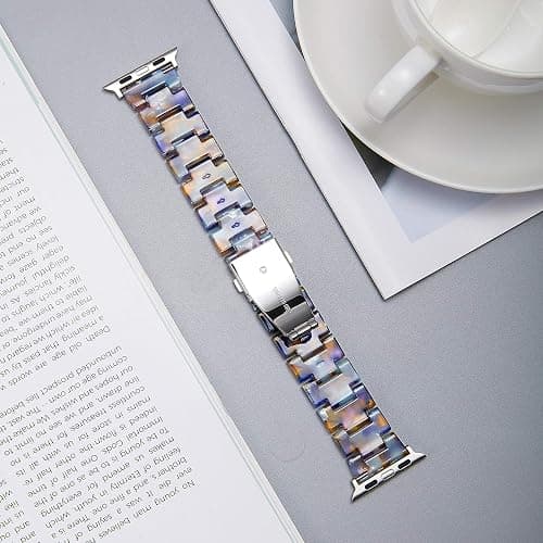BINLUN Compatible avec Bracelet Apple Watch 44mm 45mm 46mm 49mm 38mm 40mm 41mm 42mm pour Femme Homme Band pour iWatch Séries 10 9 8 7 6 5 4 3 2 1 Ultra SE pour Apple Watch Band en Résine Léger Stylé thumbnail 7