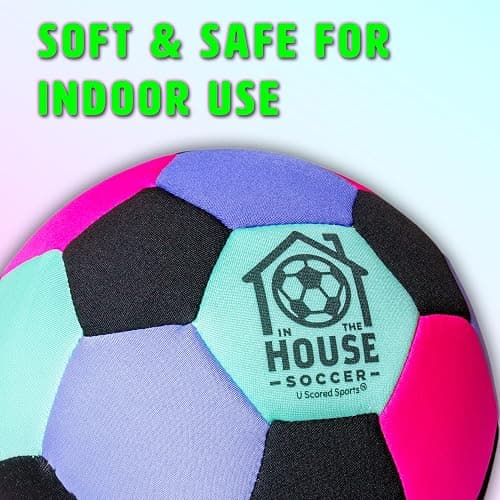 U Scored Sports in The House Soccer Ball - Indoor Size 4 Padded Soccer Ball for Girls (Ages 3+), Boys (Ages 3+) & Adults - Bring Soccer Practice Home - Perfect for Juggling - Gift for Soccer Player thumbnail 2