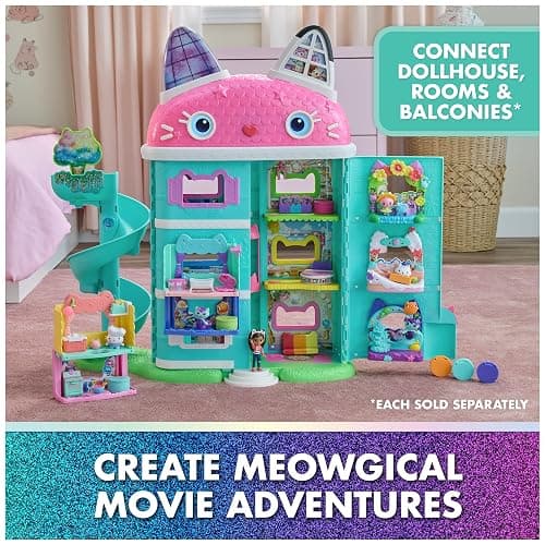 Gabby's Dollhouse: The Movie, Meow-Mazing Interactive Dollhouse, 7 Rooms, LCD Screen Eyes, Figures, Sound FX, Kids Toys for Girls & Boys Ages 3 and Up thumbnail 5