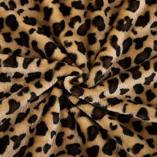 DREAMLANDING Fleece Throws For Sofa Bed Chair Soft Colorful Oversized, Decorative Ultra-Plush Throw Blanket (130x150cm, Cheetah) thumbnail 5