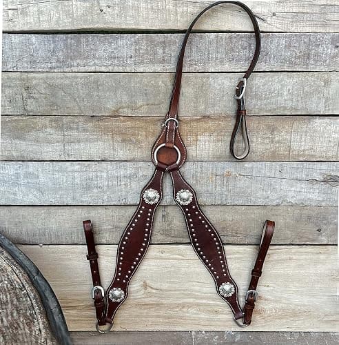Hulara Top Grain Buff Leather Western Bridle and Breast Collar Set Tooled Headstall and Horse Breastcollar Western Tack Set Horse Breast Collar Western Bridle Sets Horse Headstall and Breast Collar thumbnail 8