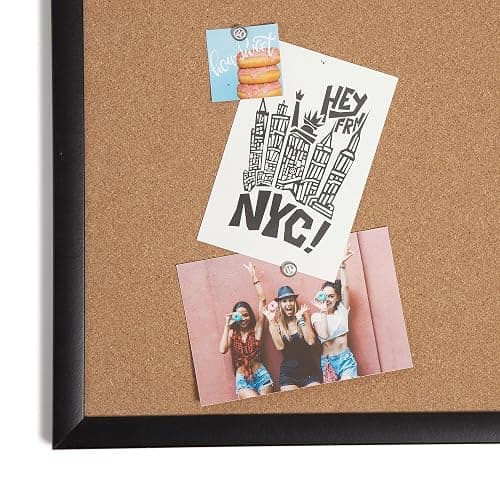 U Brands Cork Bulletin Board, 17" x 23", Black Wood Frame thumbnail 7