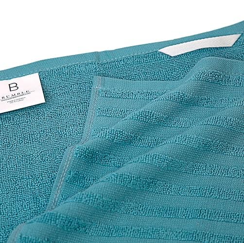 Premium Kitchen Towels (20”x 28”, 6 Pack) | Large Cotton Dish Towels | Flat & Terry Highly Absorbent Kitchen Linen Set with Hanging Loop | Aqua thumbnail 5