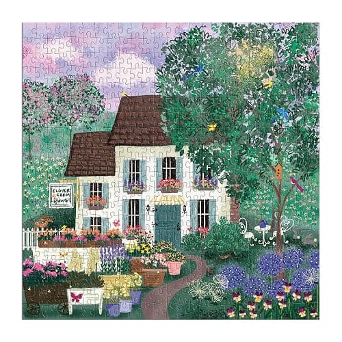 Galison Garden Path – 500 Piece Puzzle Fun and Challenging Activity with Bright and Bold Artwork of Country Cottage and Plant Path for Adults and Families thumbnail 2