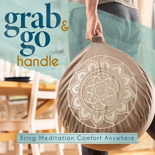 Florensi Meditation Cushion - Comfortable Floor Pillow - Traditional Tibetan Meditation Pillow with Beautiful Velvet Cover - Large Floor Cushion Seating for Adults - Premium Yoga Buckwheat Bolster thumbnail 9