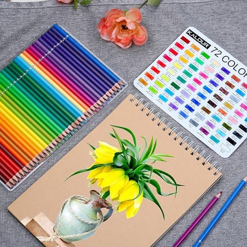 KALOUR 72 Count Colored Pencils for Adult Coloring Books, Soft Core,Ideal for Drawing Blending Shading,Color Pencils Set Gift for Adults Kids Beginners thumbnail 2