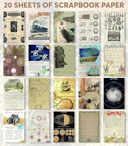 Junk Journal Supplies with 410+ Washi Stickers & Vintage Scrapbook Stickers | FAYWARE Ephemera for Junk Journals, 410+ Stickers for Scrapbooking, 20 Scrapbook Papers thumbnail 6