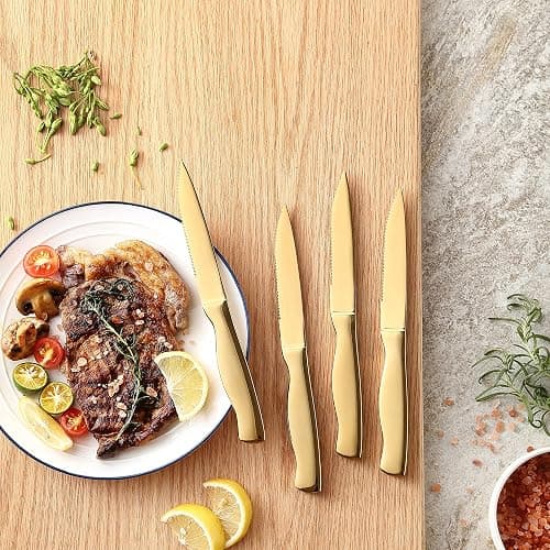McCook® Knife Sets, Golden Titanium Stainless Steel Kitchen Knife Block Sets with Built-in Sharpener thumbnail 2