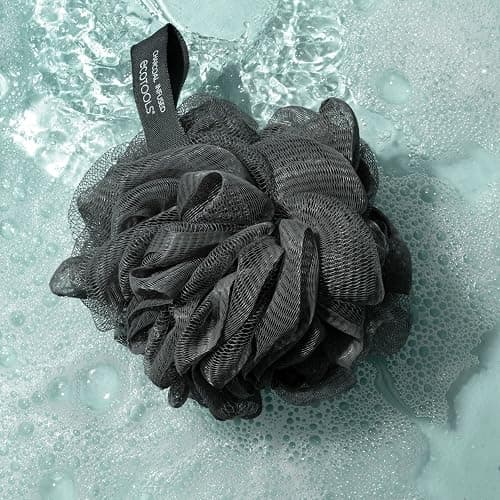 EcoTools Charcoal EcoPouf, Loofah Sponge for Bath & Shower, Infused Pouf, Recycled Netting, Exfoliation Removes Dead Skin, Eco-Friendly Bath Accessory, Cruelty-Free, Color May Vary, 1 Count (60g) - 1 Count (Pack of 1) - Charcoal Infused Sponges thumbnail 6