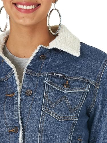Wrangler Women's Sherpa Lined Denim Jacket thumbnail 3