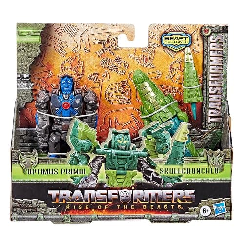 Transformers: Rise of the Beasts Movie, Beast Alliance, Beast Combiners 2-Pack Optimus Primal & Skullcruncher Toys, Ages 6 and Up, 5-inch thumbnail 3