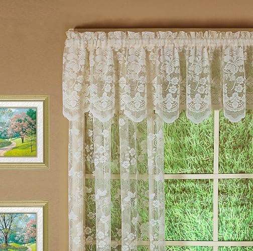 Today's Curtain Floral Vine Lace Panel 84", Ivory, 60W x 84L - Image 1