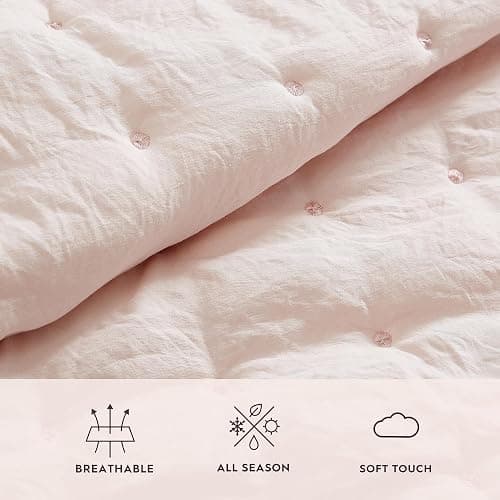 Laura Ashley- Twin Quilt Set, Reversible Bedding Set Including Sham(s), Lightweight for Year Round Use, Coquette Room Decor (Hailee Pink, Twin) thumbnail 6