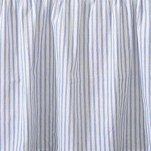 Laura Ashley - Queen Bedskirt, 100% Cotton Fabric with a Smooth and Lightweight Construction, 14.5" Drop Length, Stripe Bedding Design (Classic Ticking Blue) thumbnail 5