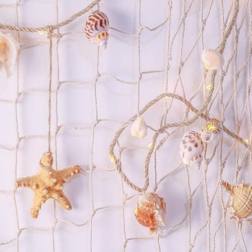 MIYA LIFE Seashell Garland Ocean Light for Beach Decor 7.2FT 39LED Battery Operated Coastal Garland Magic Conch Shell Beach Decorations for Home Coconut Girl Room Decor thumbnail 9