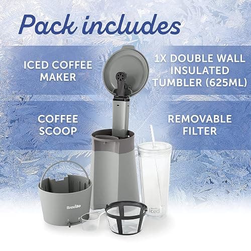 Breville Iced Coffee Maker | Single Serve Iced Coffee Machine Plus Coffee Cup with Straw | Ready in Under 4 Minutes | Grey [VCF155] thumbnail 7