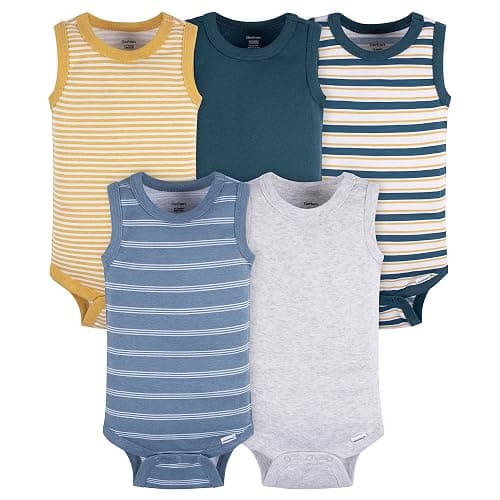 Gerber Baby Boys Multi-Pack Sleeveless Onesies Bodysuit - Image 1