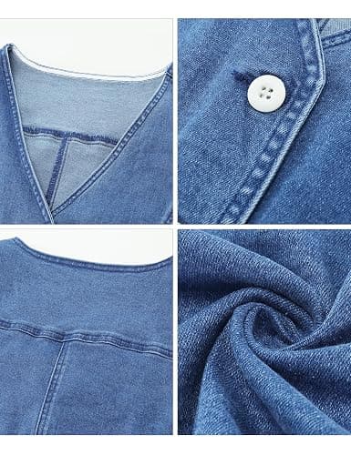 luvamia Jean Vests for Women Crop Denim Top Button Down Waistcoat Vest Tank Tops Fashion Casual Sleeveless Jacket thumbnail 6