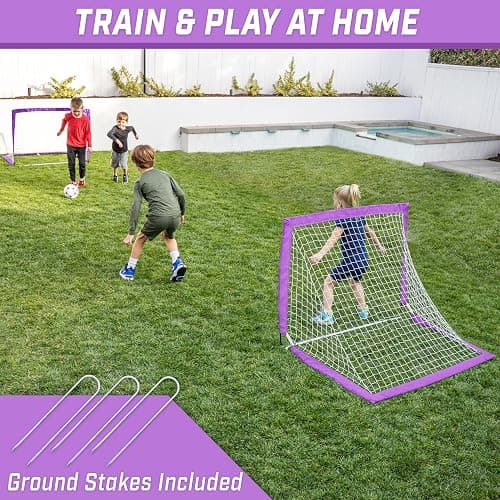 GoSports 4 x 3 ft Portable Soccer Goals for Kids - 13 Colors - Set of 2 Team Tone Pop Up Nets for Backyard thumbnail 2