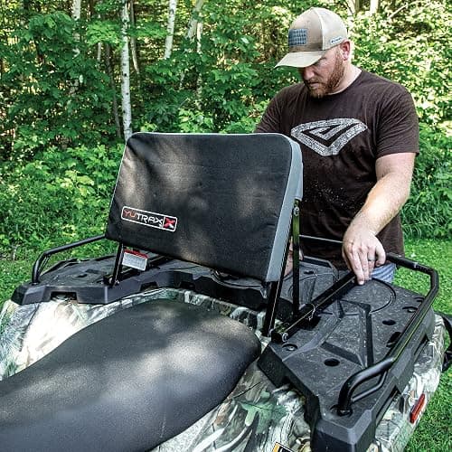 YUTRAX Universal Mount ATV Backrest, Heavy-Duty Steel Seat Frame, Adjustable Seat Back Positions, 2” Thick Cushion, Folds Down Flat When Not in Use, TX219 thumbnail 4