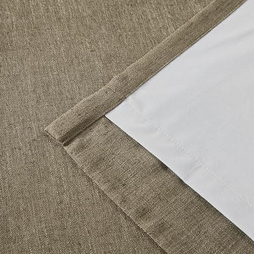 Vision Home Brown Pinch Pleated Full Blackout Curtains Linen Blended Room Darkening Window Curtains 95 inch for Living Room Bedroom Thermal Insulated Pinch Pleat Drapes with Hooks 2 Panel 40" Wx95 L thumbnail 7