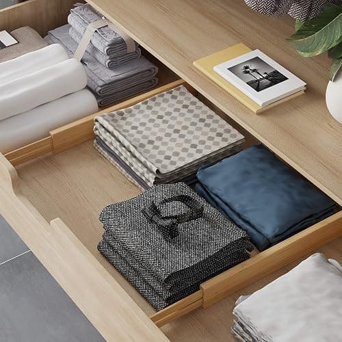 BAMEOS Drawer Dividers kitchen Organization Bamboo Utensil Organizers for Kitchen Bedroom Bathroom Dresser Office 4-pack thumbnail 4
