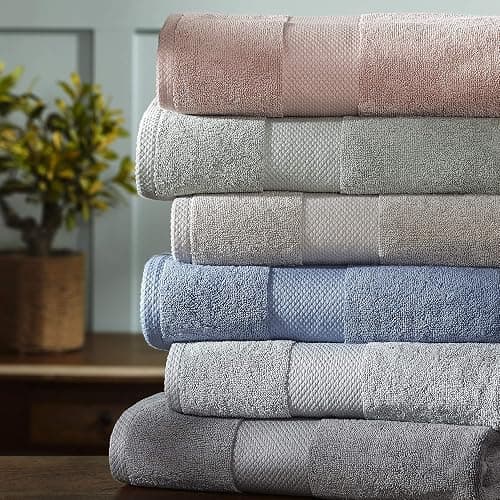 Modern Threads 600 GSM 6-Piece Towel Set with Filgree Jacquard Border Charcoal thumbnail 3